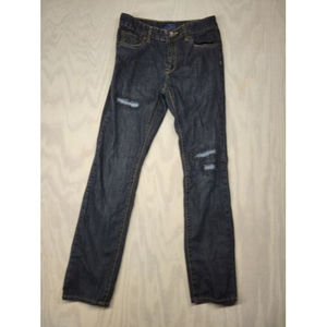 Lucky Brand Jeans Boy's Size 16 Billy Straight Slim Patchwork Distressed Blue